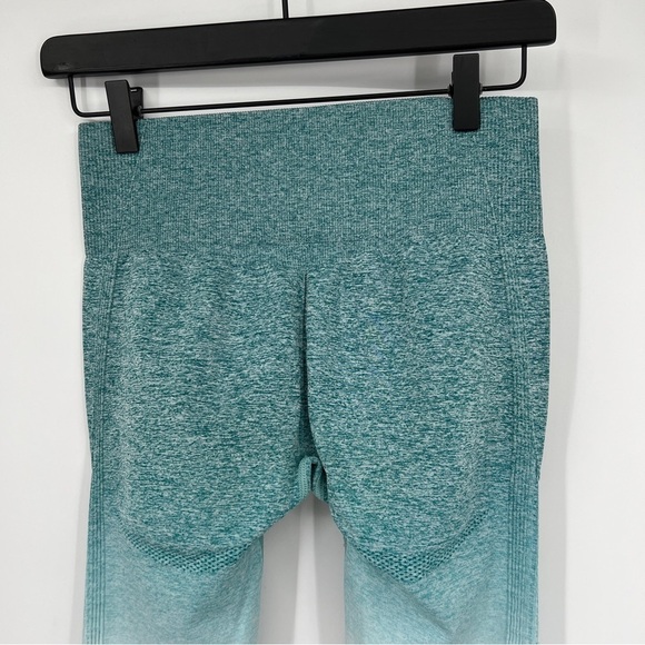 Gymshark Ombré Teal White Stretch Ankle Seamless Pull-on Athletic Leggings - Picture 6 of 14